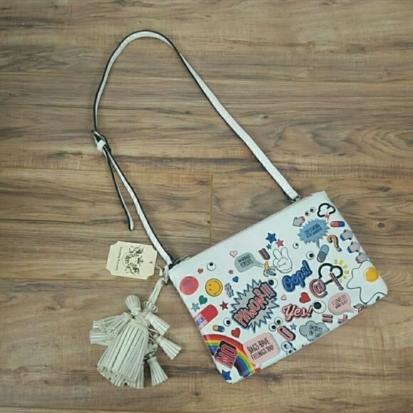 Women's Crossbody Shoulder Bag Clutch Emoji - Picture 2 of 4